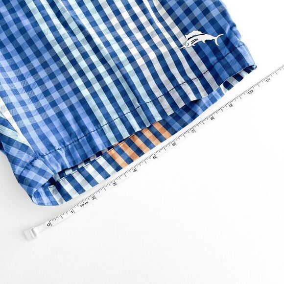 Tommy Bahama Mens Baja King Of Gingham Board Shorts Swim Trunks Blue Size Medium - Picture 7 of 9